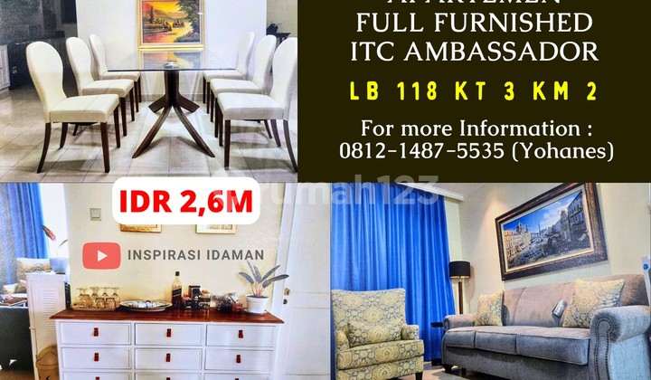 Apartemen Itc Ambassador 3Br 118Mtr Lantai 24 Full Furnished Apartemen Itc Ambassador 3Br 118Mtr Lantai 24 Full Furnished