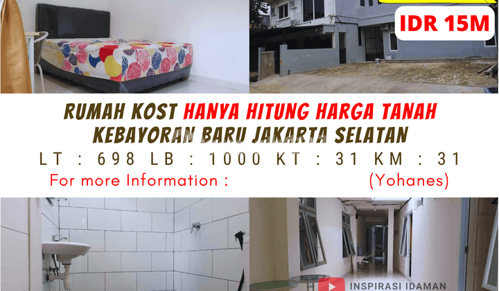 Rumah Kost 31 Kamar Kebayoran Baru hadap Timur jakarta selatan 2