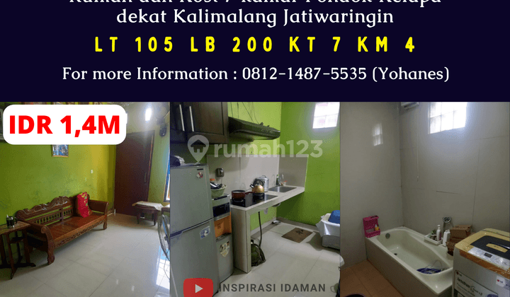 Rumah Dan Kost 7 Kamar Pondok Kelapa Dekat Kalimalang Jatiwaringin 1