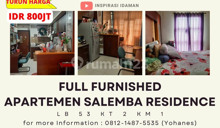 Apartemen 2 BR Salemba Residence Tower A Full Furnished