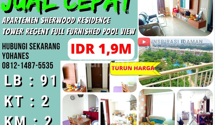 Sherwood Residence 2Br 91Mtr Lantai 8 Furnished Pool View Sherwood Residence 2Br 91Mtr Lantai 8 Furnished Pool View