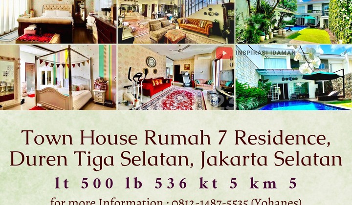 Rumah Siap Huni Luas 500Mtr Town House 7 Residence Duren Tiga Mampang Rumah Siap Huni Luas 500Mtr Town House 7 Residence Duren Tiga Mampang