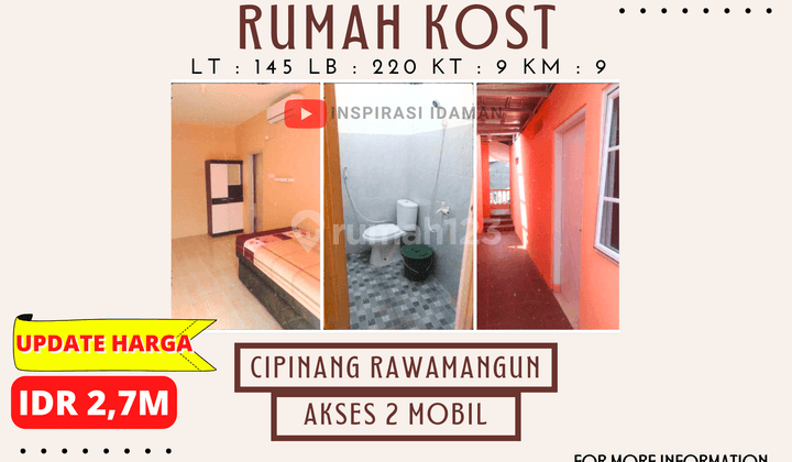 Rumah Kost Produktif Cipinang Rawamangun Akses 2 Mobil 1