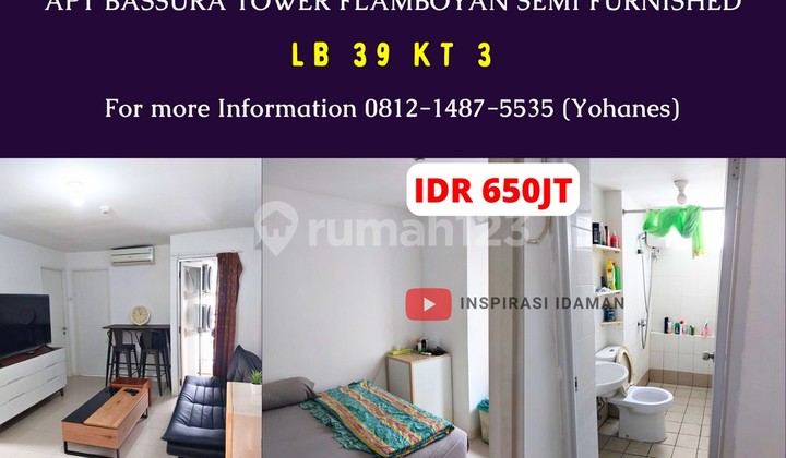 Apt Bassura Tower Flamboyan 3Br Semi Furnished Apt Bassura Tower Flamboyan 3Br Semi Furnished