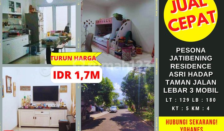 Rumah Pesona Jatibening Residence Lingkungan Asri Taman Akses Jalan 3 Mobil