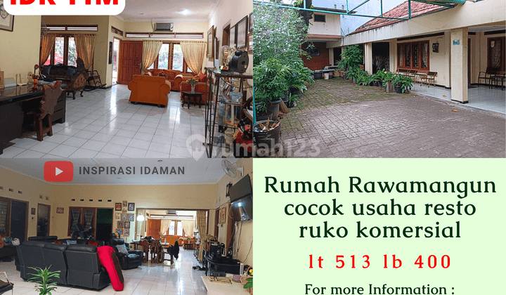 Rumah Rawamangun luas 513mtr cocok usaha resto ruko komersial 1