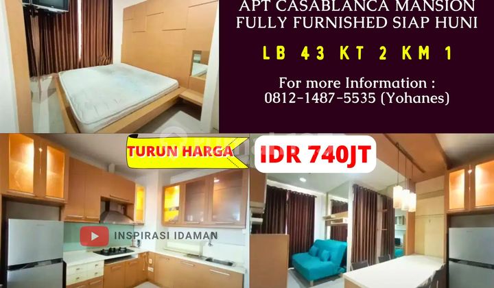 Casablanca Mansion 43Mtr 2Br Lantai 11 Fully Furnished Siap Huni Casablanca Mansion 43Mtr 2Br Lantai 11 Fully Furnished Siap Huni