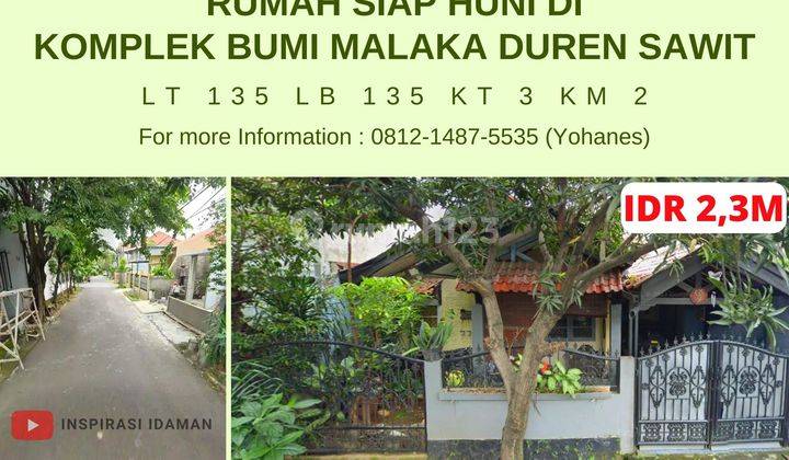 Jual Cepat Rumah Huni di Komplek Bumi Malaka Duren Sawit 1