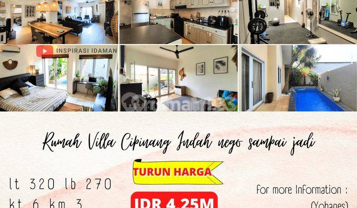 Rumah Villa Cipinang Indah Ada Pool Nego Sampai Jadi 2