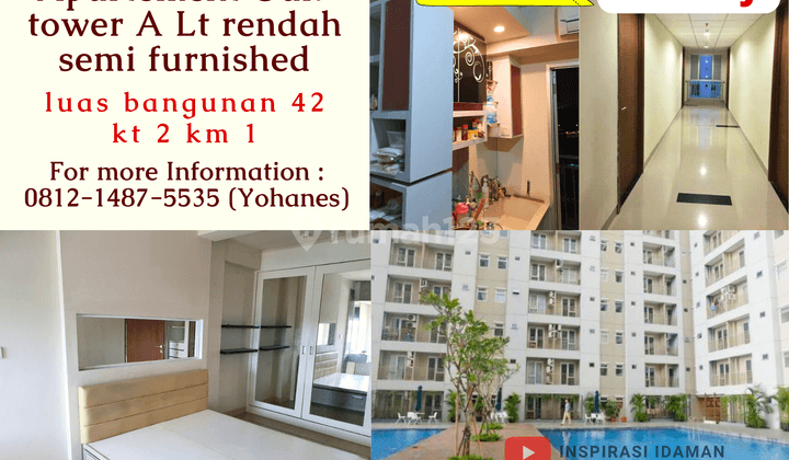 Apt Oak Tower A Lt Rendah 1KT Besar Semi Furnished Luas 42 1