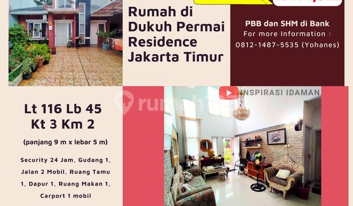 Rumah di Dukuh Permai Residence Jakarta Timur