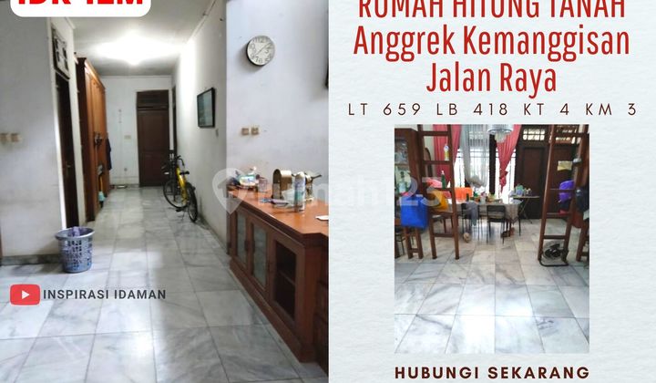 Rumah Hitung Tanah 659Mtr Anggrek Kemanggisan Jalan Raya