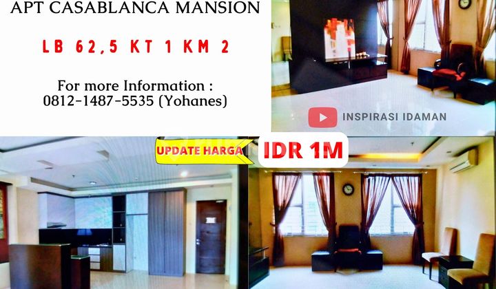 Casablanca Mansion LB 62,5Mtr Ukuran 3Br Jadi 1Br & Living Room Besar Casablanca Mansion LB 62,5Mtr Ukuran 3Br Jadi 1Br & Living Room Besar