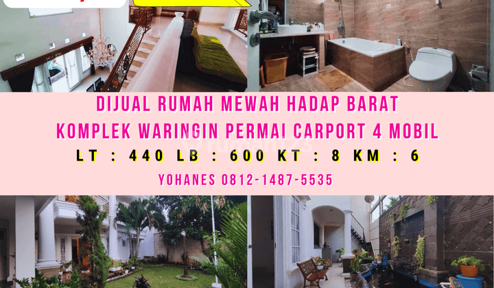 Jual Cepat Rumah Komplek Waringin Permai Carport 4 Mobil Hadap Barat 1