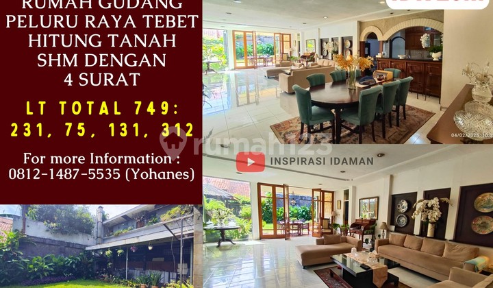 Rumah 749Mtr Gudang Peluru Raya Tebet Jual Cepat Hitung Tanah