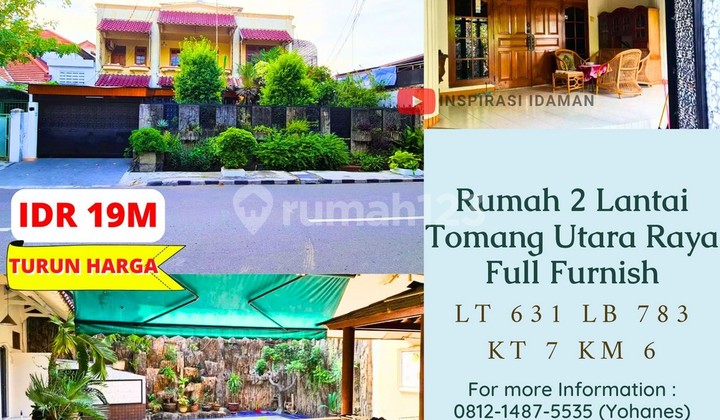 Rumah 2 Lantai 631Mtr Tomang Utara Raya Full Furnish
