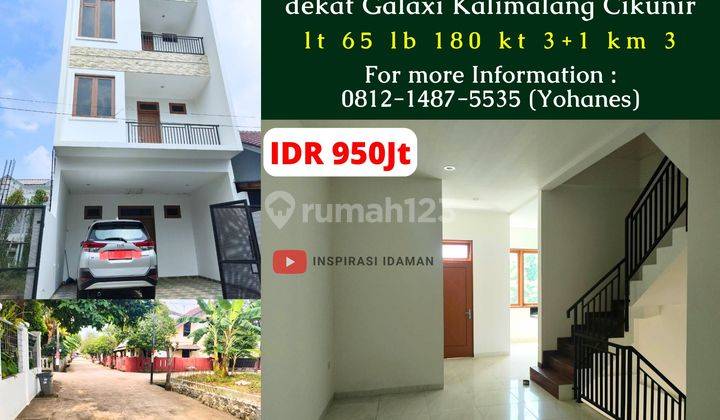 Jual Cepat Rumah Minimalis Cantik 3 Lantai Dekat Galaxi Kalimalang Cikunir 1