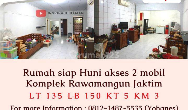 Rumah Siap Huni Komplek Rawamangun Akses 2 Mobil 1