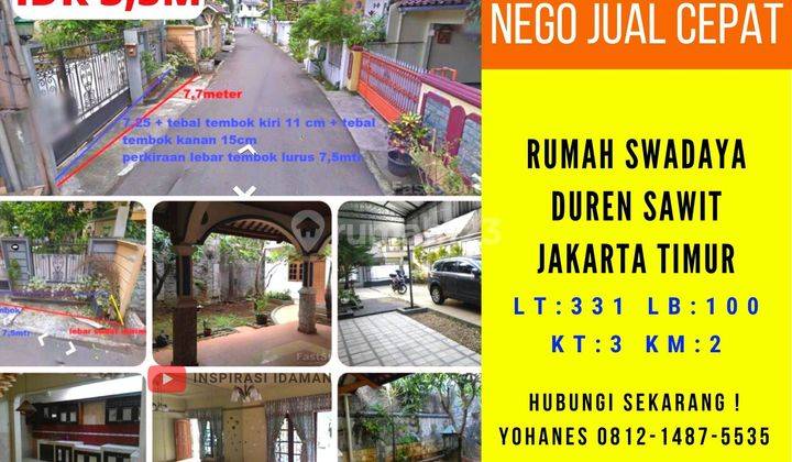 Rumah Swadaya Duren Sawit Jakarta Timur Jual Cepat 1