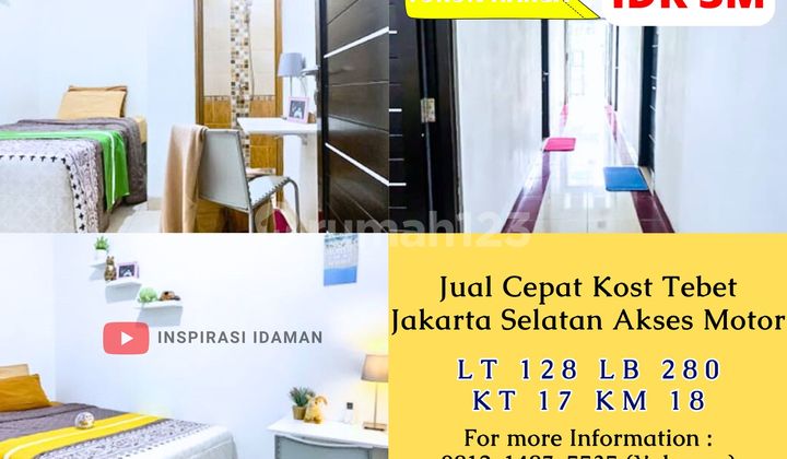 Jual Cepat Kost 17 Kamar Tebet Asem Baris Akses 2 Motor