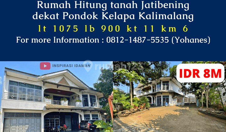 Rumah Hitung Tanah Jatibening Dekat Pondok Kelapa Kalimalang 1