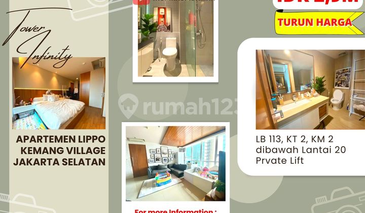 Apartemen Tower Infinity 2Br 113Mtr Private Lift Lippo Kemang Village Apartemen Tower Infinity 2Br 113Mtr Private Lift Lippo Kemang Village