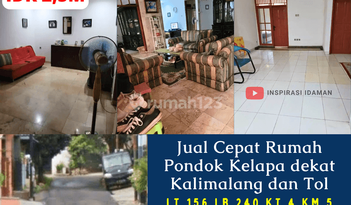 Jual Cepat Rumah 156mtr Pondok Kelapa Dekat Kalimalang Dan Tol 1