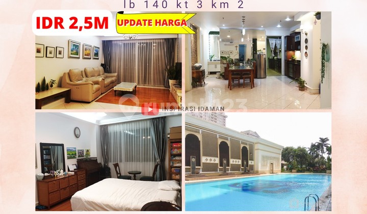 Apartemen 140 Mtr 3Br Grand Itc Permata Hijau Semi Furnished