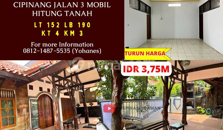 Rumah Rawamangun 152Mtr Cipinang Jalan 3 Mobil Hitung Tanah Rumah Rawamangun 152Mtr Cipinang Jalan 3 Mobil Hitung Tanah