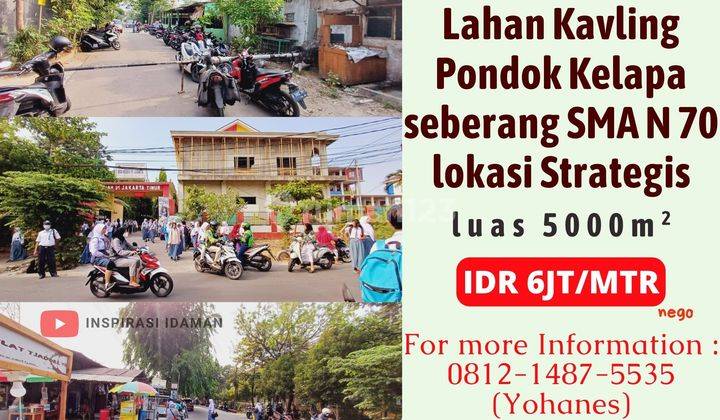 Lahan Kavling Pondok Kelapa Seberang Sma N 70 Jakarta Lokasi Strategis 1