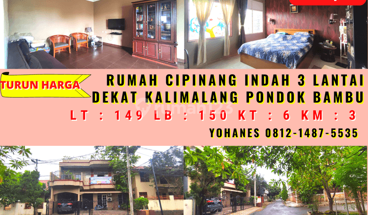 Rumah Cipinang Indah 3 Lantai Dekat Kalimalang Pondok Bambu 1