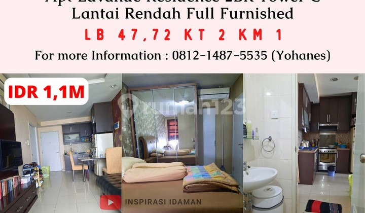 Lavande Residence 2Br Tower C Lantai 8 Full Furnished