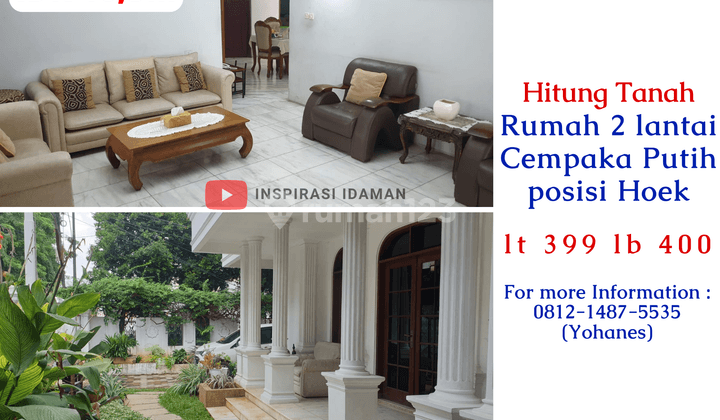 Jual Cepat Rumah Cempaka Putih Timur 399mtr Posisi Hoek 1