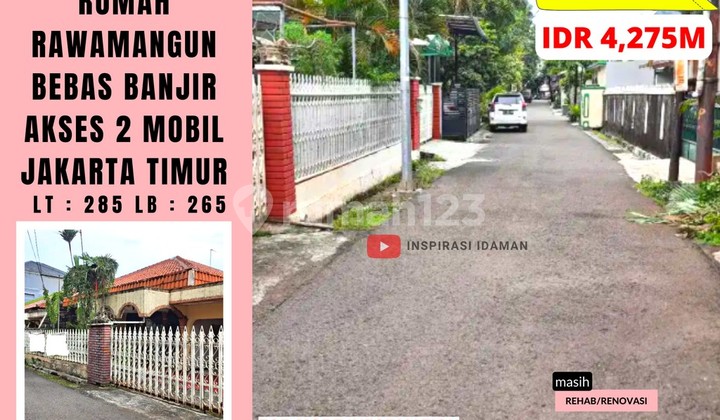 Rumah Rawamangun Bebas Banjir Akses 2 Mobil Jakarta Timur Rumah Rawamangun Bebas Banjir Akses 2 Mobil Jakarta Timur