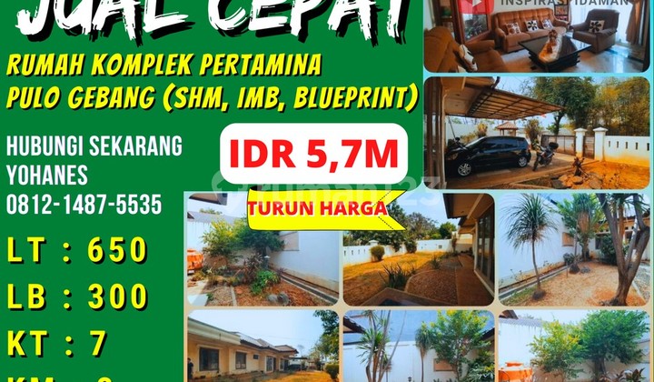 Rumah Pulo Gebang Komplek Pertamina Lt650 Luas 1 Lantai Rumah Pulo Gebang Komplek Pertamina Lt650 Luas 1 Lantai