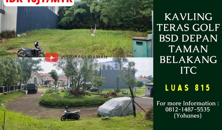 Kavling 815Mtr Teras Golf BSD Depan Taman Belakang Itc
