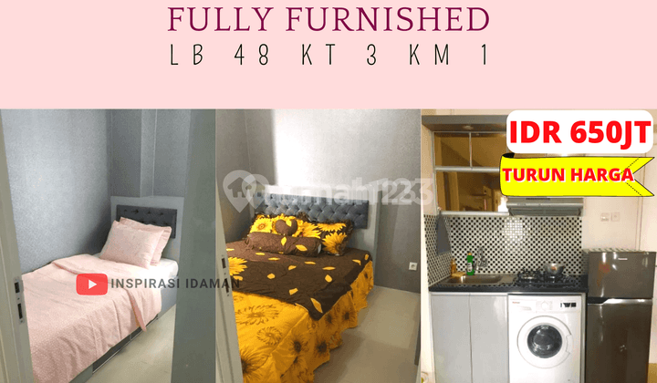 Apartemen Bassura Lb 48mtr 3BR Tower Dahlia Fully Furnished 1