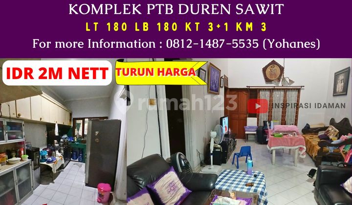 Rumah 180Mtr Komplek Ptb Duren Sawit Hitung Tanah Rumah 180Mtr Komplek Ptb Duren Sawit Hitung Tanah