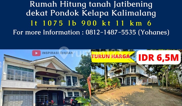 Rumah Hitung tanah Jatibening dekat Pondok Kelapa Kalimalang Rumah Hitung tanah Jatibening dekat Pondok Kelapa Kalimalang