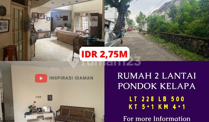 Rumah 2 Lantai 228Mtr Pondok Kelapa