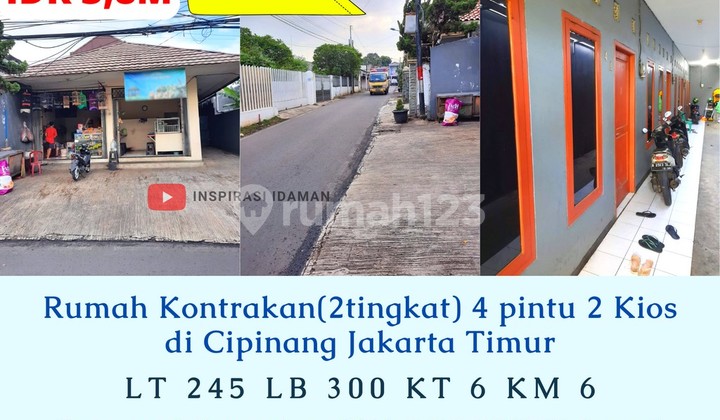 Rumah Kontrakan 4 Pintu 2 Kios di Cipinang Jakarta Timur