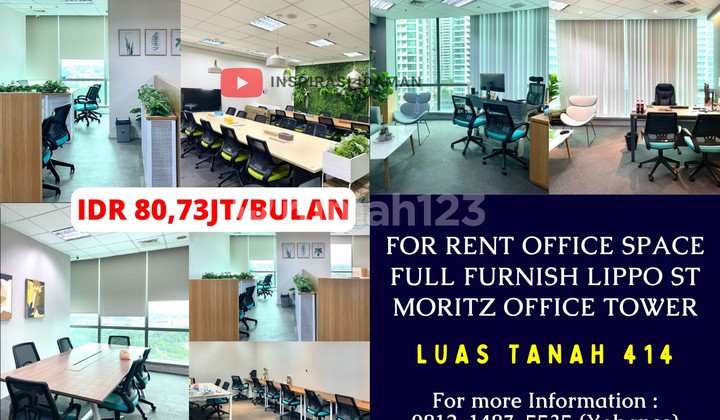 For Rent Office Space Full Furnish 414Mtr Lippo St Moritz Office Tower