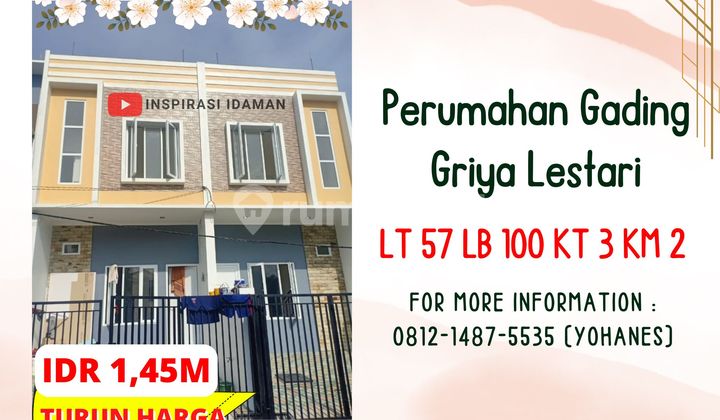Rumah Baru Akses 2 Lantai 57Mtr Gading Griya Lestari Rumah Baru Akses 2 Lantai 57Mtr Gading Griya Lestari
