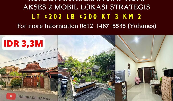 Rumah Matraman Siap Huni Akses 2 Mobil Lokasi Strategis