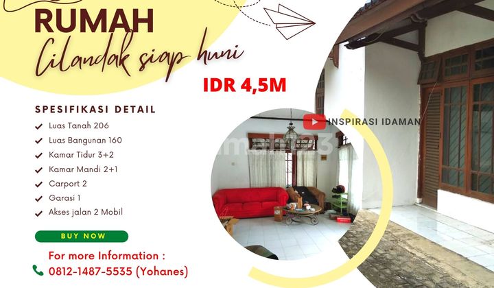Rumah Lama 206Mtr 2Mobil Cilandak Jakarta Selatan Rumah Lama 206Mtr 2Mobil Cilandak Jakarta Selatan