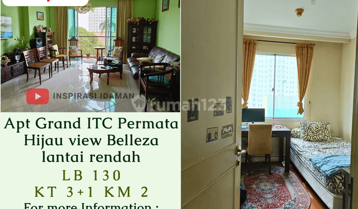 Jual Cepat Apt Grand Itc Permata Hijau 3+1BR 130mtr View Belleza Lantai Rendah 1