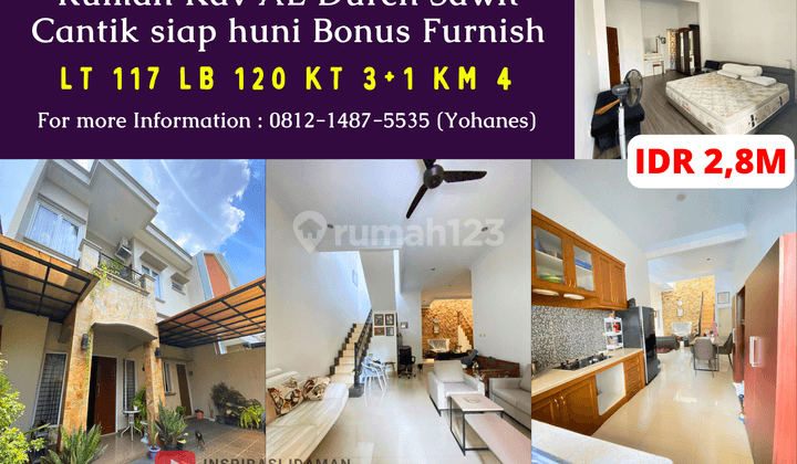 Jual Cepat Rumah Kav Al Duren Sawit 117mtr Cantik Siap Huni Bonus Furnish 1