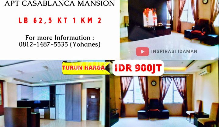 Apt Casablanca Mansion LB 62.5Mtr 3Br Jadi 1Br & Living Room Besar Apt Casablanca Mansion LB 62.5Mtr 3Br Jadi 1Br & Living Room Besar