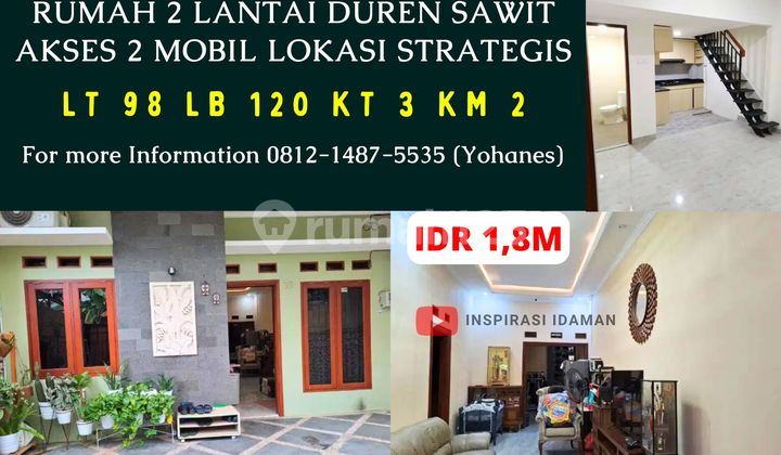 Rumah 2 Lantai Duren Sawit Akses 2 Mobil Lokasi Strategis 1