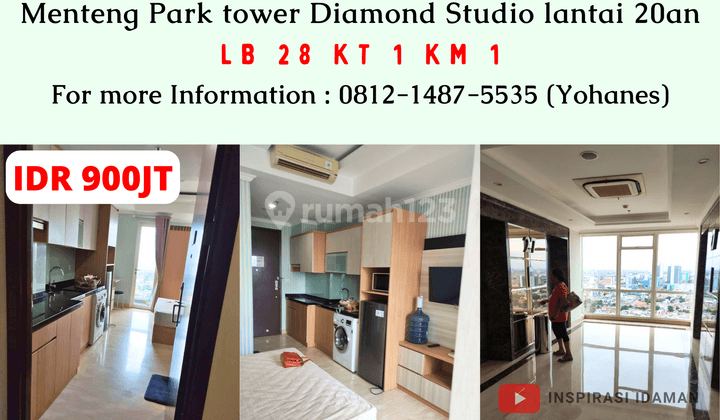 Menteng Park tower Diamond Studio 1BR lantai 20an 1